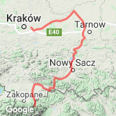 Mapa Zakopane -> Kraków